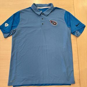 Tennessee Titans Polo Shirt Men XL Blue Short Sleeve Stretch Logo Nike NFL